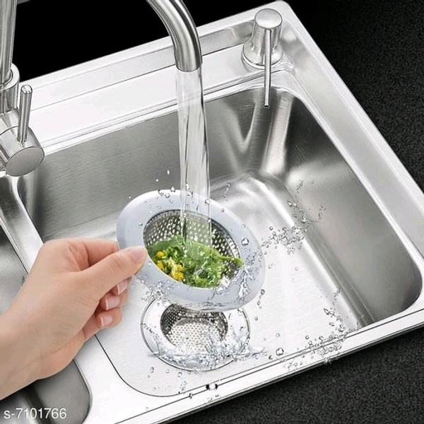 Rishtavia stainless Steel Strainer Kitchen Drain Basin Basket Filter Stopper Drainer Sink Jali, 9 cm