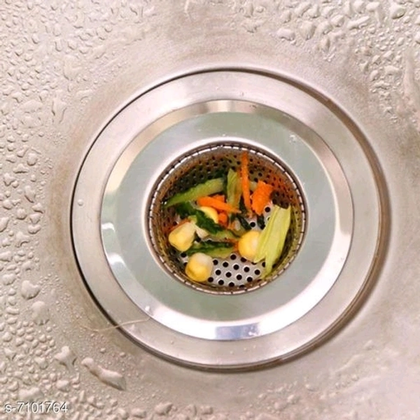 Rishtavia stainless Steel Strainer Kitchen Drain Basin Basket Filter Stopper Drainer Sink Jali, 9 cm