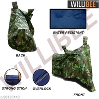 Willibee Bike cover for Bajaj CT 100 (Platina 110, Bajaj Pulsar) GREEN MULTIJUNGLE Two Wheeler Body Cover