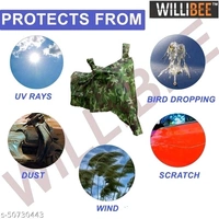 Willibee Bike cover for Bajaj CT 100 (Platina 110, Bajaj Pulsar) GREEN MULTIJUNGLE Two Wheeler Body Cover