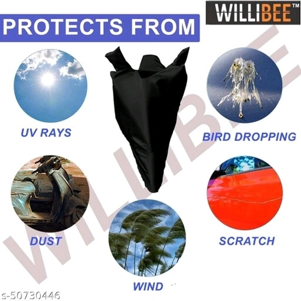 Willibee Bike cover for Bajaj CT 100 (Platina 110, Bajaj Pulsar) BLACK Two Wheeler Body cover
