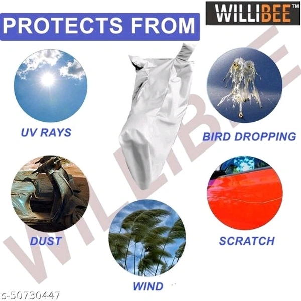 Willibee Bike cover for Bajaj CT 100 (Platina 110, Bajaj Pulsar) SILVER Two Wheeler Body Cover