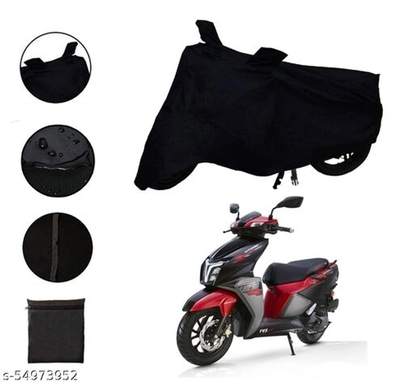 Riderscart Waterproof Two Wheeler Body Cover with Storage Bag for TVS NTORQ 125 Race Edition BS6 16 (Black)
