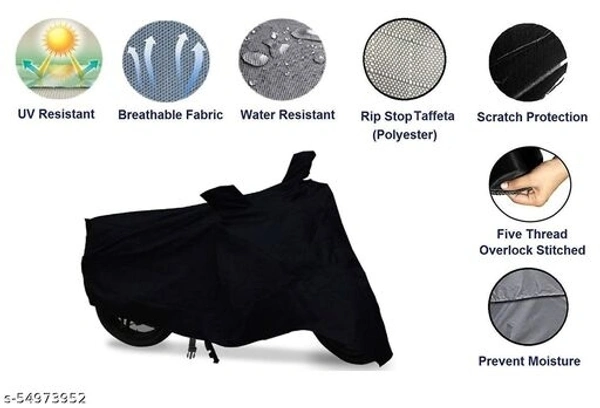 Riderscart Waterproof Two Wheeler Body Cover with Storage Bag for TVS NTORQ 125 Race Edition BS6 16 (Black)