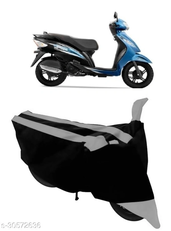 GANPRA Presents Water-Resistant & UV Rays Protective Bike/Scooty Cover For TVS Wego (Grey)