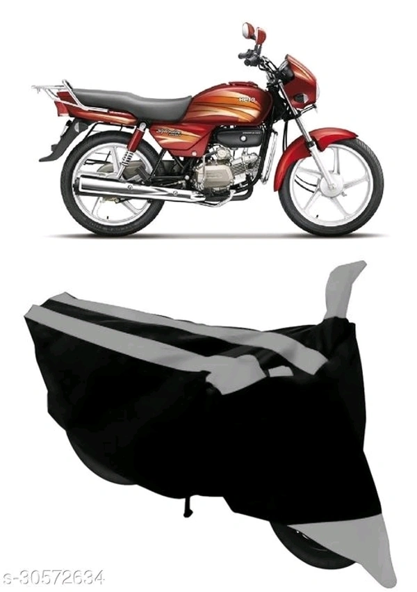 GANPRA Presents Water-Resistant & UV Rays Protective Bike/Scooty Cover For TVS Wego (Grey) - 