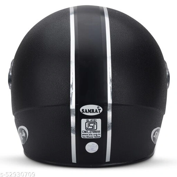 SAMRAT HELMET(chrome black) with P.C. visor(anti UV and scratch proof) built with ABS Material shell