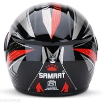 SAMRAT HELMET(Storm Red) with P.C. visor(anti UV and scratch proof) built with ABS Material shell