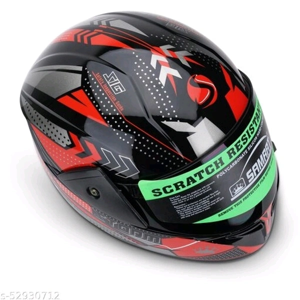 SAMRAT HELMET(Storm Red) with P.C. visor(anti UV and scratch proof) built with ABS Material shell
