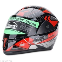 SAMRAT HELMET(Storm Red) with P.C. visor(anti UV and scratch proof) built with ABS Material shell