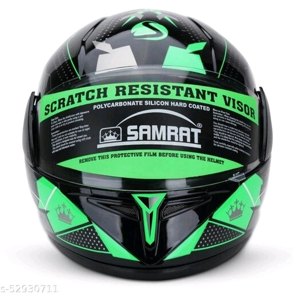 SAMRAT HELMET(Storm Green) with P.C. visor(anti UV and scratch proof) built with ABS Material shell