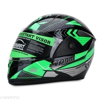 SAMRAT HELMET(Storm Green) with P.C. visor(anti UV and scratch proof) built with ABS Material shell
