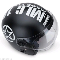 SAMRAT HELMET(Bullet Black) with P.C. visor(anti UV and scratch proof) built with ABS Material shell
