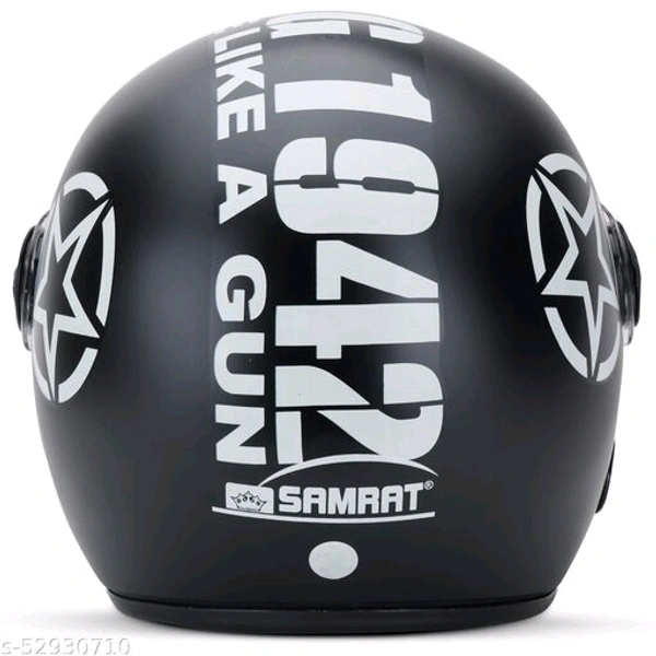 SAMRAT HELMET(Bullet Black) with P.C. visor(anti UV and scratch proof) built with ABS Material shell