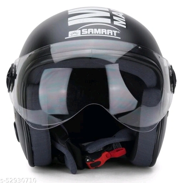 SAMRAT HELMET(Bullet Black) with P.C. visor(anti UV and scratch proof) built with ABS Material shell