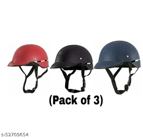 Unisex All safety Purpose Wrinkle helmet with strap (pack of 3)
