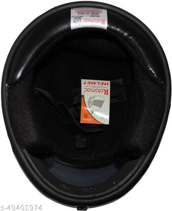 Rotomac Full Face ISI Mark Solid Plastic with Visor Motorbike Helmet (Black)