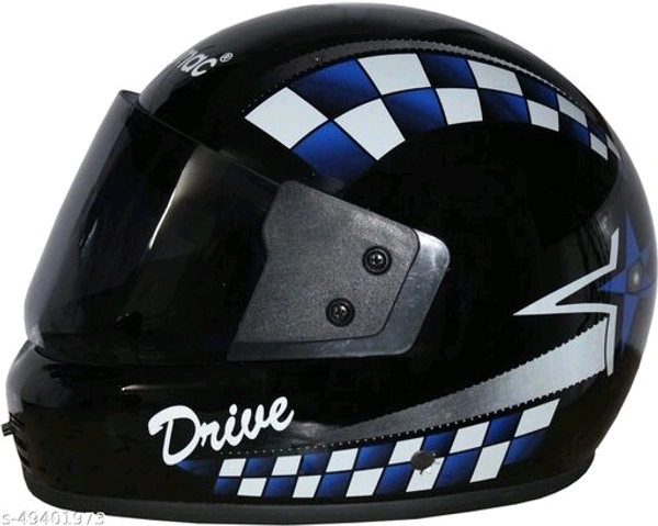 Rotomac Full Face ISI Mark Solid Plastic with Visor Motorbike Helmet (Black)