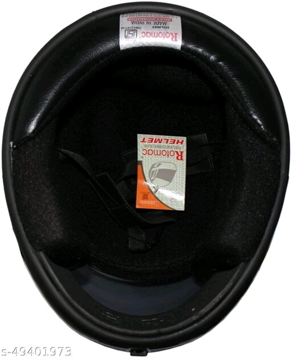 Rotomac Full Face ISI Mark Solid Plastic with Visor Motorbike Helmet (Black)