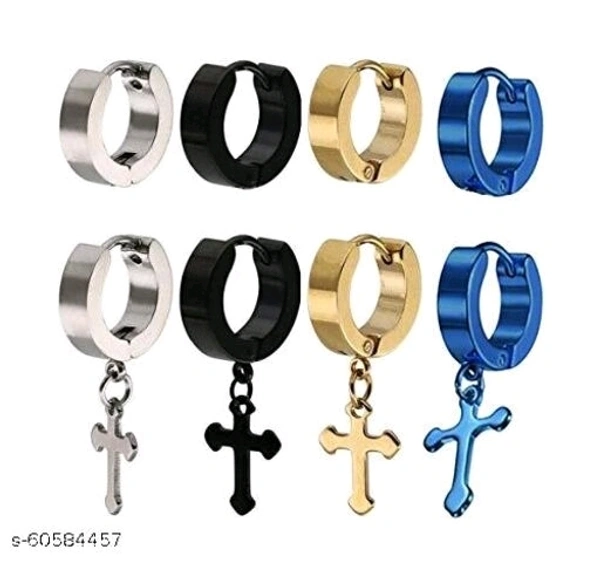 CResha Multicolor Stainless Steel Piercing Studs Earrings for Boys and Girls