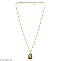 Memoir Brass Goldplated Green Halo Lord Buddha Pendant Men Jewellery Women pendant (PCOM4426)