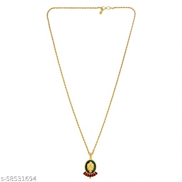 Memoir Brass Goldplated Green Halo Lord Buddha Pendant Men Jewellery Women pendant (PCOM4426)