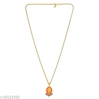 Memoir Brass Goldplated Saaffron Halo Lord Buddha Pendant Men Jewellery Women pendant (PCOM4427)