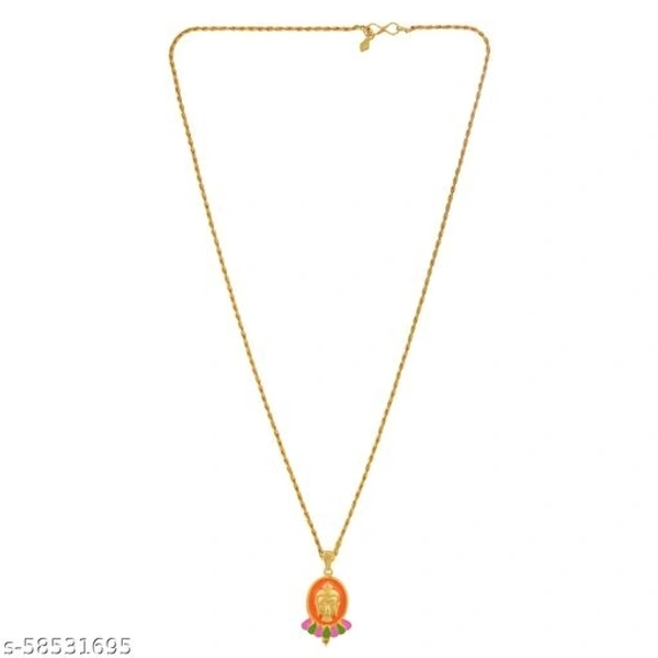 Memoir Brass Goldplated Saaffron Halo Lord Buddha Pendant Men Jewellery Women pendant (PCOM4427)
