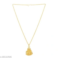 Memoir Gold plated SAI BABA Religious God Pendant, Locket, Chain necklace Temple Jewellery