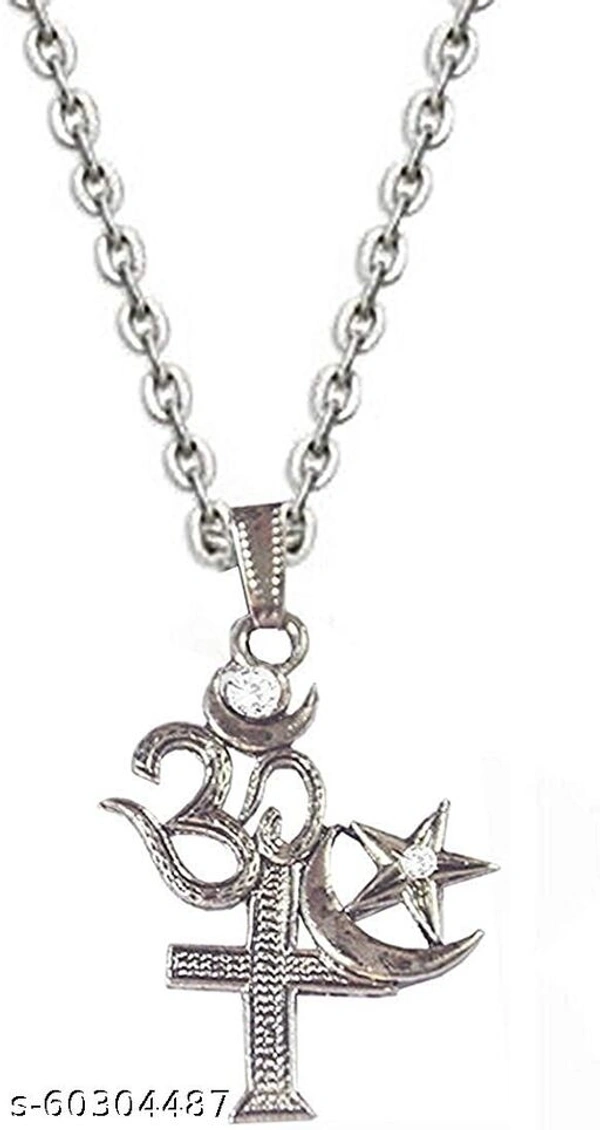 NecklaceBase Metal: Stainless SteelType: NecklacePlating: Silver PlatedSizing: AdjustableMultipack: 1Keep jewellery away from direct heat, water, perfumes, deodorants and other strong chemicals as they may react with the metal or plating.