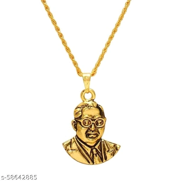Memoir Brass Goldplated Bhimrao Ambedkar chain pendant Jewelry