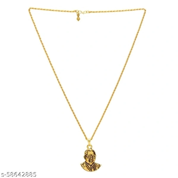 Memoir Brass Goldplated Bhimrao Ambedkar chain pendant Jewelry