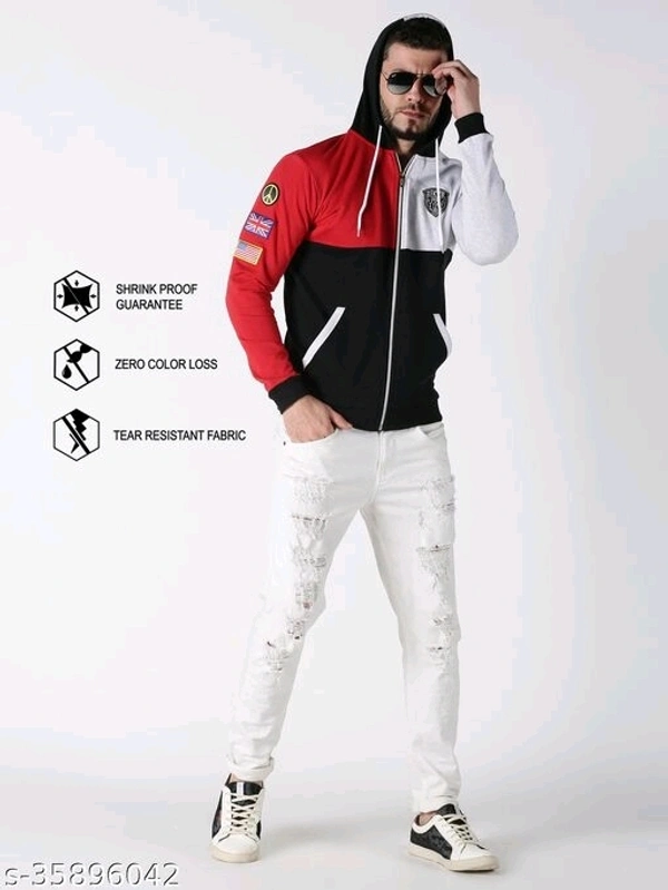 UrGear Full Sleeve Color Block Men Sweatshirt - S