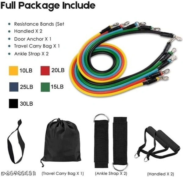 Resistance Exercise Bands with Door Anchor, Handles, Waterproof Carry Bag, Legs Ankle Straps for Resistance Training, Physical Therapy, Home Workouts