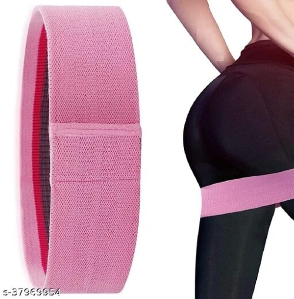 Resistance Band - Fabric Loop Hip Band for Women & Men for Hip, Legs, Stretching, Toning Workout. Mini Loop Booty Bands for Glutes, Squats Exercise Usable in-Home & Gym (Pink)