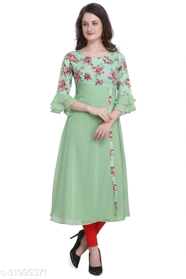Laayna Women's Crepe Printed A-Line Kurti - XXL