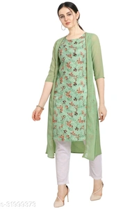 Laayna Women's Crepe Printed A-Line Kurti - XXL