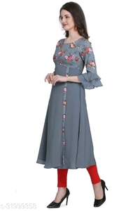 Laayna Women's Crepe Printed A-Line Kurti - XXL