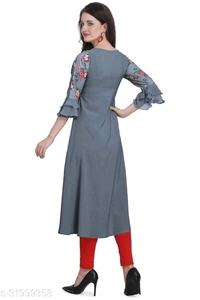 Laayna Women's Crepe Printed A-Line Kurti - XXL
