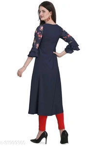 Laayna Women's Crepe Printed A-Line Kurti - S