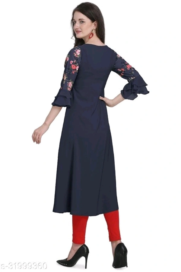 Laayna Women's Crepe Printed A-Line Kurti - S