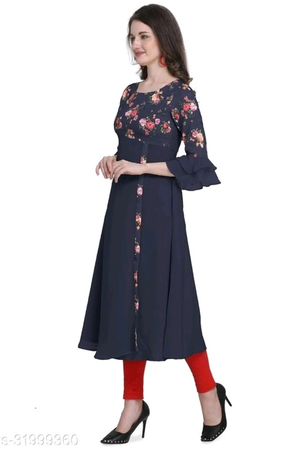 Laayna Women's Crepe Printed A-Line Kurti - S