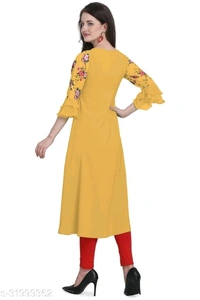 Laayna Women's Crepe Printed A-Line Kurti - M