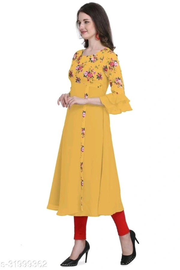Laayna Women's Crepe Printed A-Line Kurti - XL