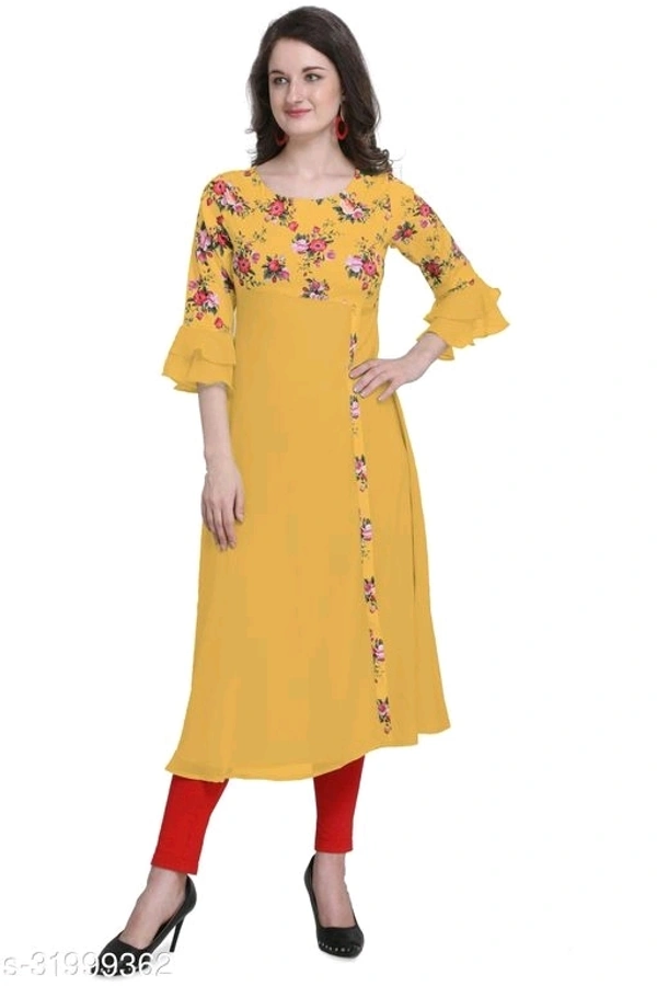 Laayna Women's Crepe Printed A-Line Kurti - XL