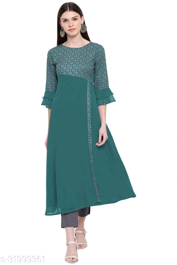 Laayna Women's Crepe Printed A-Line Kurti  Maha Price Drop Sale - XXL