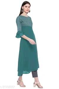 Laayna Women's Crepe Printed A-Line Kurti  Maha Price Drop Sale - XXL