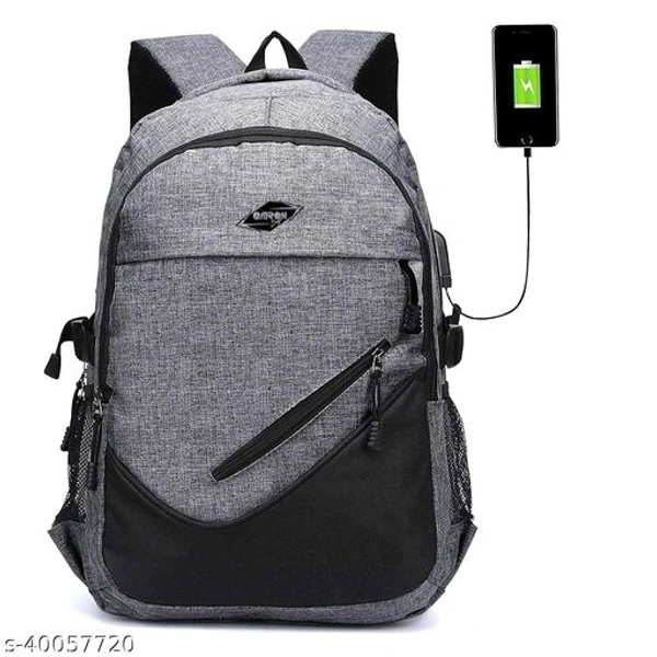  Laptop Backpack With USB Charging Port, Water Resistant with College Computer Bag for Men & Women (Dark Grey)