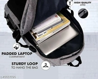  Laptop Backpack With USB Charging Port, Water Resistant with College Computer Bag for Men & Women (Dark Grey)