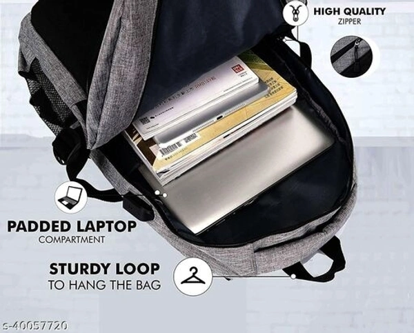  Laptop Backpack With USB Charging Port, Water Resistant with College Computer Bag for Men & Women (Dark Grey)